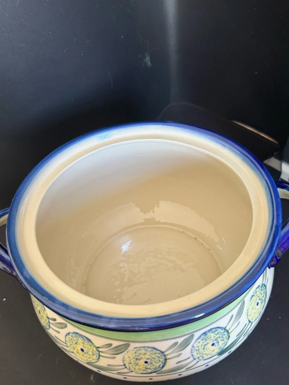 Vintage Polish Pottery Limon Swirl Peasant SoupTureen Pot With Lid